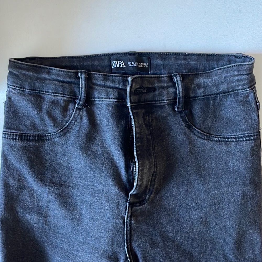Zara Washed black high waist skinny jeans